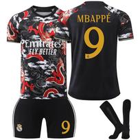 25 Real Madrid Drakono Raštas Juodas Komemoracinis Leidimas Nr. 5 Bellingham Ne. 7 Ronaldo Ne. 10Mbappe Futbolo Džersio Rinkinys M