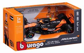 BURAGO McLaren F1 Team MCL38 Norris Finished Model BUR38214N 1/43 (2024) No.4 L. (Window Box) black
