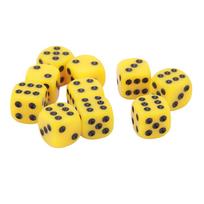 30PCS Dice Set 16MM Plastic 6 Sided Round Corners Dice   for Table Games Board Games yellow