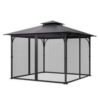 VEVOR Gazebo Netting Replacement, Fit Most 10 x 10 x 6.5 FT Gazebo Curtain, Outdoor Garden Net, 4-Panel Sidewall Mesh Net
