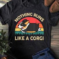 Tricolor Corgi T-Shirt: Funny Dog Lover Gift S black