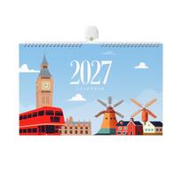 2027 Kalendorius su skaičiais Stalo kalendorius Kūrybingas Dekoratyvinis One Size gray