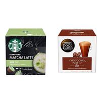 Set Purchase Nestle Starbucks Matcha Latte Nescafe Dolce Gusto Dedicated Capsule 12P PodCapsule + Chococino 16P (8 Servings) Cocoa black