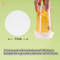 100 Sheets Cup Sealing Paper Film Coffee Tea Milk Drink Packaging Pads Leak Proof Paper Film Crimper Round Shape Bottle Sealer 1