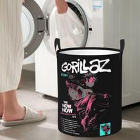 Music Band Gorillaz Foldable Laundry Baskets Dirty Clothes Toys Storage Basket Large Waterproof Bag One Size white