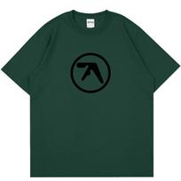 Punk Aphex Twin Print marškinėliai Oversize Hip Hop Streetwear Harajuku marškinėliai Goth Summer Top trumpomis rankovėmis medvilniniai drabužiai M black