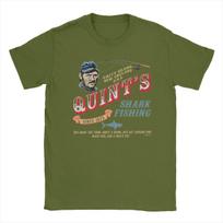 Men Quint's Shark Fishing Wood Jaws T Shirts 100% Cotton Clothing Novelty Short Sleeve O Neck Tee Shirt Plus Size T-Shirts M gray