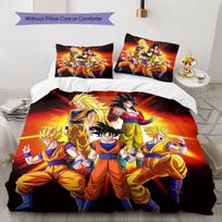 Son Goku Rašto Patalynė, Antklodės Komplektas Antklodės Užvalkalas Pagalvės Užvalkalas Namų Gimtadienio Dovana (1 * antklodės užvalkalas + 2 * pagalvės užvalkalai, be šerdies) 135x200cm black