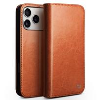 Originalios odos atverčiamas dėklas iPhone 17, su stovu, rankų darbo, verslo tipo, su kortelių angomis iPhone 17 Pro Max/17 Air iPhone17 Pro Max šviesiai ruda spalva