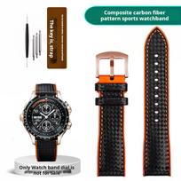 Hamilton laikrodžio apyrankė Khaki Aviation Wind Speed serijai Kompozitinė anglies pluošto Laikrodžio apyrankės priedai Sportinė guminė Vyriška 20mm 22m 20MM brown