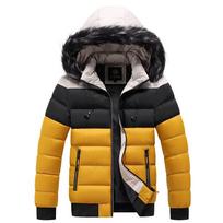 Vyriški Aukštos kokybės žieminė stora šilta parkerinė striukė Vyriška kailinė apykaklė Thermal Parkas Klasikiniai paltai Laisvalaikis medvilninis paltas vyrams XL geltona