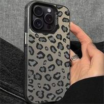 Black Leopard Print iPhone 14 Pro Max/13/12/11/16e Case iPhone 17 Air gray