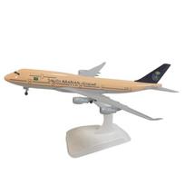 1/300 mastelio 20CM Saudo Arabijos Boeing 747 lėktuvo modelis lėktuvas lietas metalas lėktuvai kolekcionavimui dovanos geltona