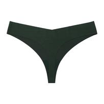 European and American seamless ice silk panties thong large size t pants sexy one-piece invisible thong XL black