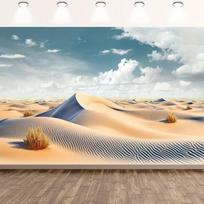 2D Desert Landscape Backdrop Sand Dunes Blue Sky Photo Booth Background 70.9x43.3inch/180*110cm gray
