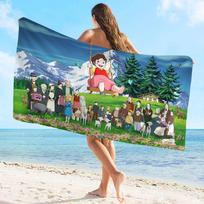 Heidi animacinis vonios rankšluostis mikropluošto minkštas vandens sugeriantis kvėpuojantis mergaitei vaikams dekoratyvinis animacinis paplūdimio rankšluostis Cotton 30x60cm black