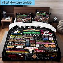 3PCS Friends Show Quotes 3pcs Bedding,Including 3PCS Duvet Cover And 2pcs Pillowcases Perfect for Christmas,Ideal for Bedroom, Dormitory 210cm*210cm