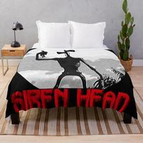 Siren Head Throw Blanket Large blanket Size: 75*100cm, Weight: 230 GSM white