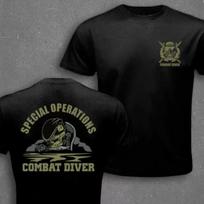 Us Marine Corps Special Forces Combat Diver Same Skull Pattern Print Short Sleeve Cotton Tshirt Unisexs And Unisexs Casual Top 3XL black
