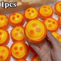 1PC  Egg Tart Squishy Stress Ball Toys Homemade Soft Crispy Sound Squeeze Fidget Toys ASMR Adult Sensory Stress Relief Toy Gift yellow