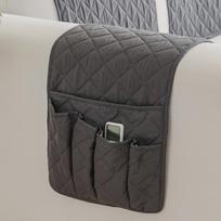 26 colių vienvietės sofos atlošo užvalkalas su porankiu ir kišenėmis daiktams. 32*86cm (With Pockets) tamsiai pilka spalva