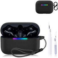 for Razer Hammerhead V3 HyperSpeed Case Cover,NOUKAJU Earphone Protective Cover(with Carabiner + Lanyard + Cleaning Pen) black