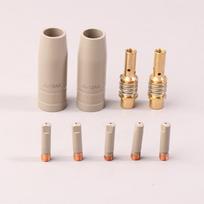 9Pcs 0.8/1.0/1.2Mm Mig Torch Gas Nozzle Tip Holder Protection Parts 15Ak Welding Torch New Coating Protection Nozzle 1.0MM