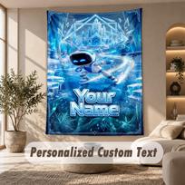 Astro Bot Tapestry, Personalized Custom Text, Wall Hanging Tapestry For Living Room Home Wall Decor 130cmx150cm