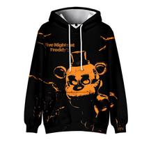 Vyriškas moteriškas džemperis Five Nights At Freddy's Anime Hoodies Anime Streetwear Harajuku Kasdieniai spausdinti megztiniai su gobtuvu XS black
