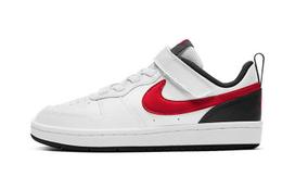 Nike Court Borough 2 Low top Skateboard Shoes White Red Black Children Aged 3 7 Years Old BQ5451-110 35 black