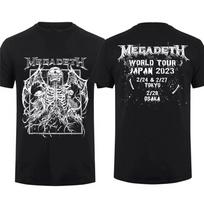 Megadeth Rock Band Men's Cotton shirt Y2k heavy metal Graphic Tshirts style fashion popular street hawaiian Tshirt M gray