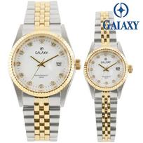 Galaxy 50M atsparus vandeniui vyriškas/moteriškas poros riešinis laikrodis QT7013MG/QT7013FG men's beige
