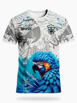 Brazilijos futbolo gerbėjų meno grafinis vyriškas marškinėlis, futbolo marškinėlis, lauko sportas ir fitnesas, laisvalaikio madaVaikų dovanos XS gray
