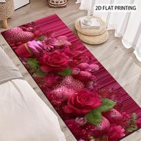 1Pcs Light Luxury Easy Non-Slip Washable Area Rug Runner for Entryway, Living Room, Bedroom & Patio 40X120cm pink