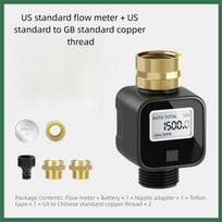 High Accuracy Water Flow Meter Digital Display Sensor Technology Water Consumption Meter Multifunctional IPX5 Waterproof black