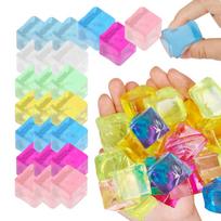 5-100pcs Ice Cube Sensory Models Squishy Fidget Stress Cube for Adults Youngsters Anxiety Stress Relief Hand Therapy Sensory Squishy blue