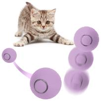 Purple Smart Cat Toy Ball LED Light Eye Catching Bite Proof Silicone Automatic Interactive Cat Toy Ball For Hard Floor gray