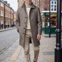 Žiemos Naujas Vyriškas Vidutinio Ilgio Vilnonis Paltas Linuotas Storesnis Paminkštintas Trench Coat Vyrams L gray