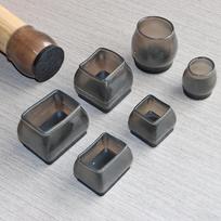 Tylūs stalo ir kėdžių kojų užvalkalai, stori, dėvėjimuisi neslystantys padėklai stalo ir kėdžių kojoms Small Rectangle 3.2~4.2*2.2~3cm juoda