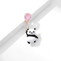 Cute Balloon Panda Brooch,with A Unique and High-end Design Sense Is A Versatile and Stylish Brooch for Women white