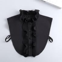 Sweet Edge of Fungus Fake Collar for Women Shirt Front Ties Detachable Collar Stand Dress Sweater False Collar Accessory black