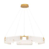 Kreminės spalvos/žalvario spalvos kabantis šviestuvas LED su marmuro dekoru su pritemdymo funkcija ø 93 cm Aider – Nova Luce