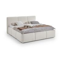 Dramblio kaulo spalvos dvigulė lova audiniu dengta be grotelių 200x240 cm Merida – Meise Möbel