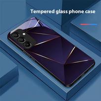 Geometrinis prizmės dėklas, skirtas Samsung Galaxy A15 5G 54 4G 51 50 24 35 90 71 12 51 53 52S 80 22 34, juodas grūdinto stiklo telefono dėklas For Samsung A34 5G black