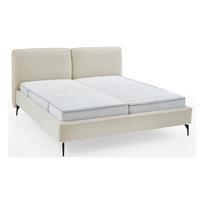 Dramblio kaulo spalvos dvigulė lova audiniu dengta be grotelių 160x200 cm Infinity – Meise Möbel