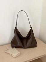 Lazy Style Soft Leather Single-shoulder Bag, Large-capacity Tote Bag, Fashionable and Retro Commuter Crossbody Bag kava