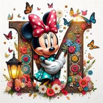 Disney Pelėdos Mikės Deimantinė tapyba Raidė Animacinis filmas Deimantinė mozaika Cirkonio paveikslėliai Mini Pelės Siuvinėjimas Gėlė Sienos dekoracija Round 20x20cm