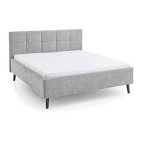 Pilkos spalvos dvigulė lova audiniu dengta be grotelių 180x200 cm Nova – Meise Möbel