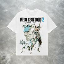 Metal Gear Solid 2 marškinėliai Y2K Taktiniai Šnipinėjimo marškinėliai Vyrams Moterims Oversized Medvilniniai Laisvi Streetwear Harajuku Moteriški Vyriški Drabužiai S smėlis