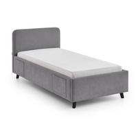 Pilkos spalvos vaikiška lova su sandėliavimo vieta su lovos grotelėmis 90x200 cm Cosy – Meise Möbel